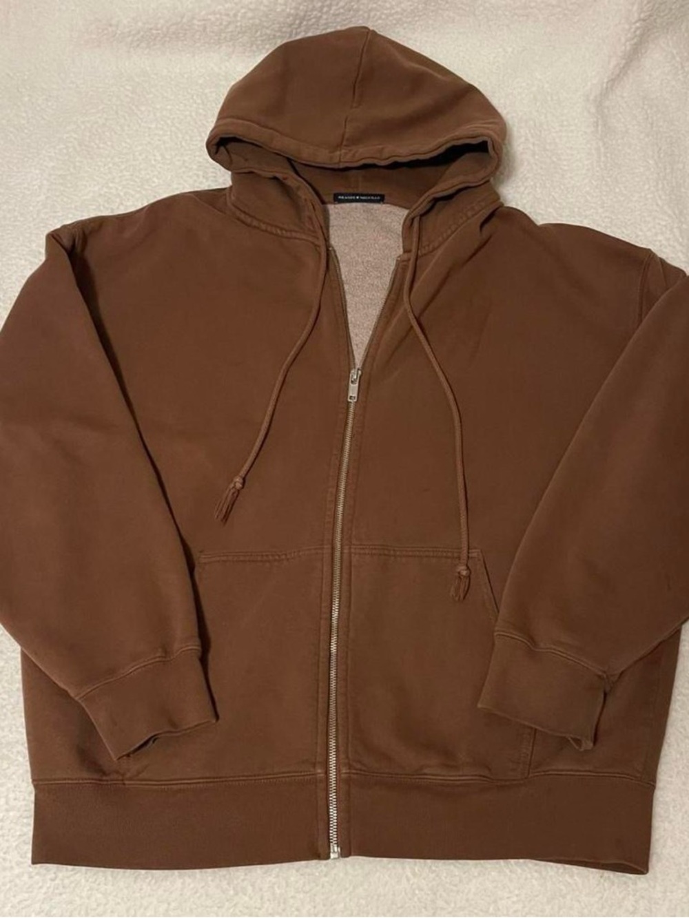 Brandy Melville Brown Christy zip up hoodie
